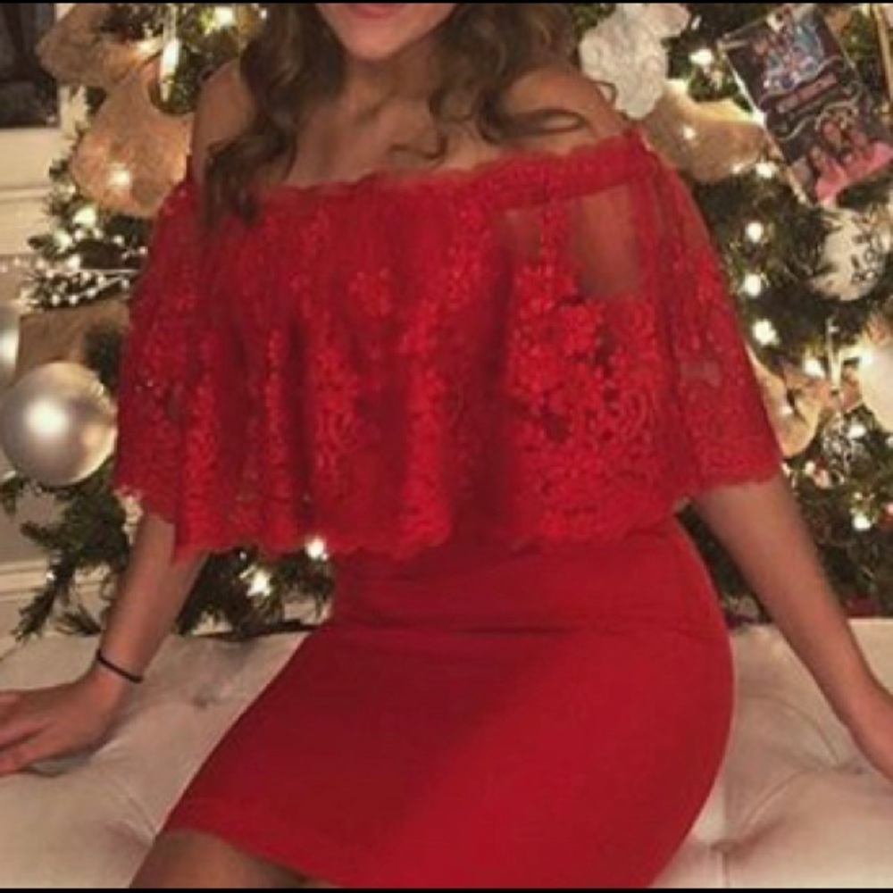 Off the Shoulder Red Dress